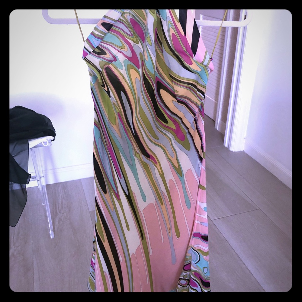 Puccini’s silk chiffon halter dress